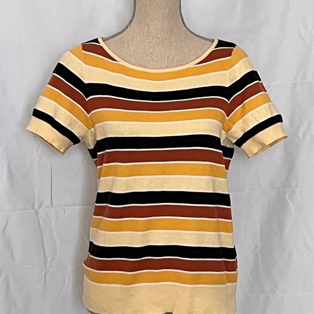 Inwear crew neck Striped Multicolor Women's short sleeve pullover sweater